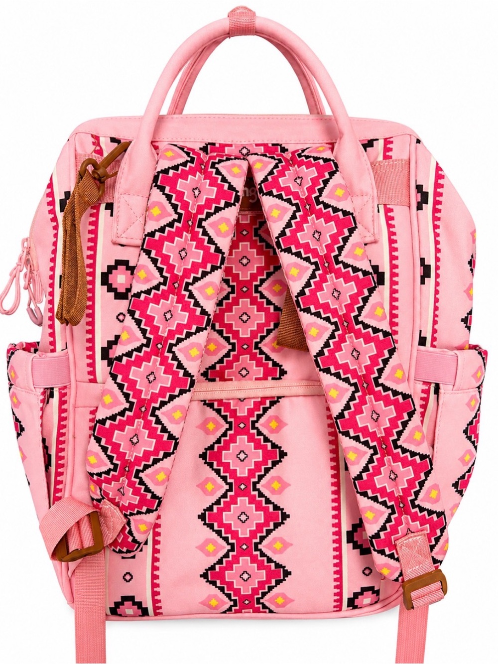 Wrangler Pink canvas Aztec-Print Women's Backpack/ Baby bag - Picture 3 of 11